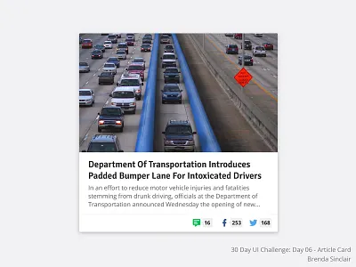30 Day UI Challenge - Day 6: Article Card 30 day ui challenge article article card card challenge daily ui ui ui challenge