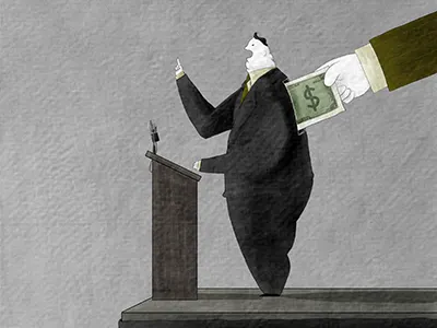 Politician Rental corruption digital painting illustration politics