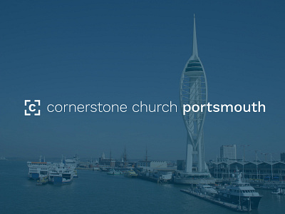 Cornerstone Logo blue church flat design logo logo design portsmouth