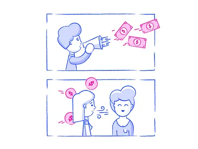 Talk art icon illustraton line money