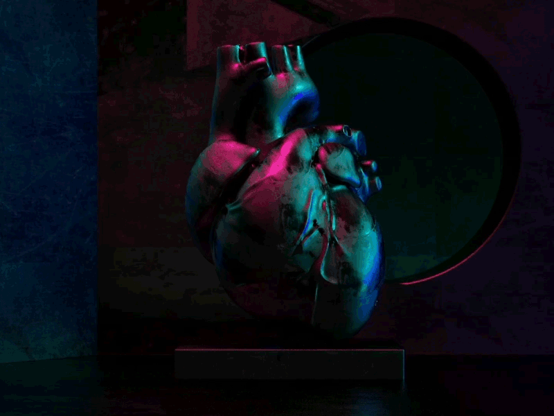 Randy Cano Heart Melt 3d color design illustration