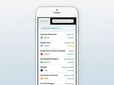 Daily UI #050 - Job Listing app design daily ui dailyui interface job listing jobs app mobile design ui design user interface design