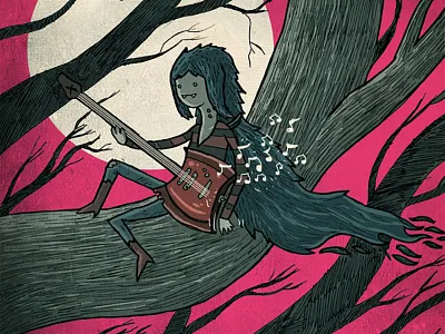 Adventure time Marceline adventure cartoon marceline moon pink time tree