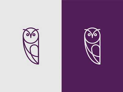 Potential Owl Ident icon identity line logo owl