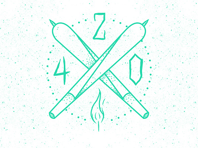 420 Time 420 blunts brand effort green icon illustration joint lettering line weed work