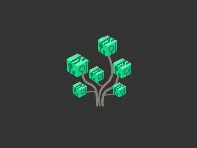 Circuit tree box circuit green logo nature proposal vector