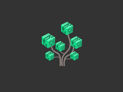 Circuit tree box circuit green logo nature proposal vector