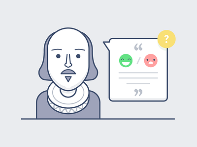 The Question emoji illustration marketing shakespeare smile