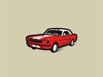 Vintage car car cars creative hot illustration logo red rod simple vehicle vintage