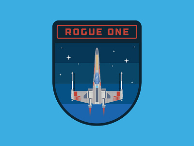 Rogue One illustration patch rogue one space star wars x wing