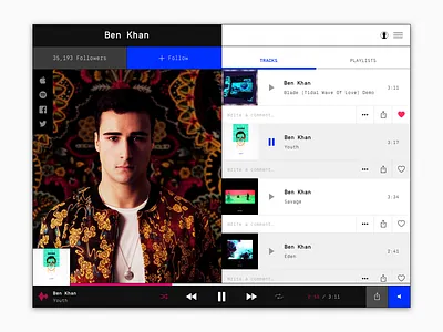 Daily UI #006: User Profile 006 app ben khan daily ui dailyui flat flat ui minimal music ui ux