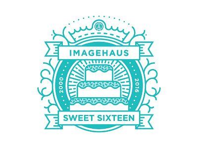 Imagehaus Sweet 16 badge cake illustration