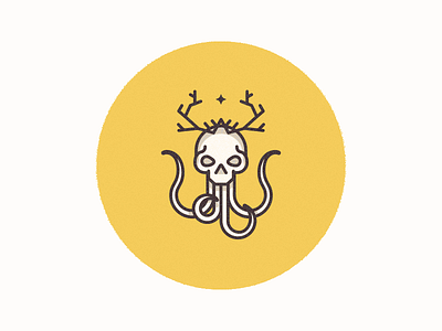 The Yellow King antlers illustration king skull yellow