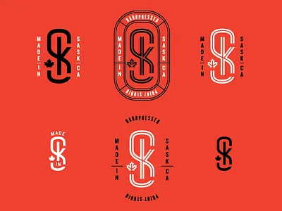 Made In SK - So many iterations and variations branding canada emblem icon leaf logo monogram saskatoon seal