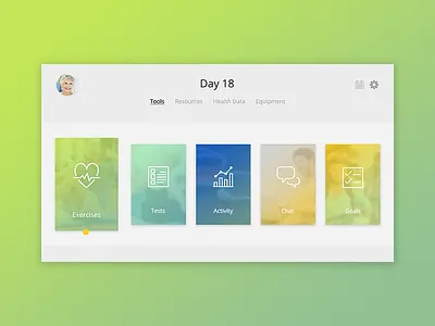 TV UI Exploration gradients health tv ui wellness