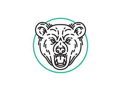 Bear animal bear face icon stroke wip