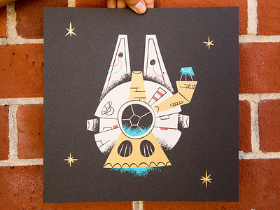 Millenium Falcon Screenprint art illustration screenprint star wars