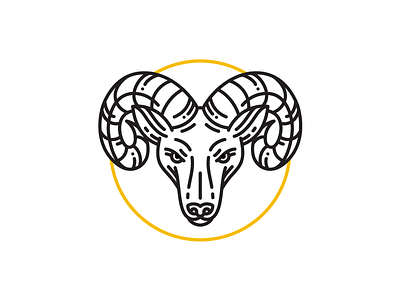 Ram animal face icon ram stroke wip