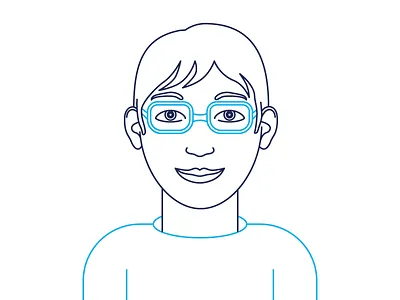 User blue illustration illustrator monochromatic outline user vector