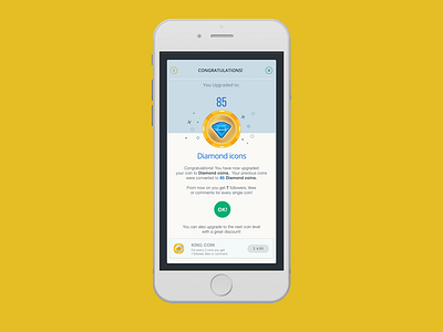 Congratulations screen app color diamond game icon ios popup