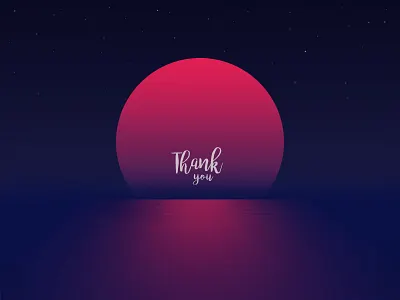 Hello Dribbblers :) colourful debut shot illustration moon reflection sky thank you