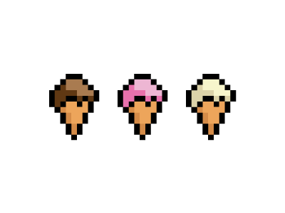 Pick your poison! 8bit cone design graphic design ice cream pixel pixelart summer sweet tasty