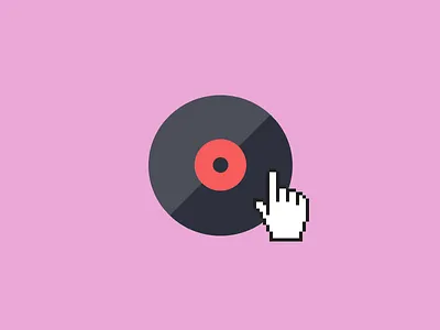 Scratch cursor dj finger flat illustration music pointer record scratch vinyl