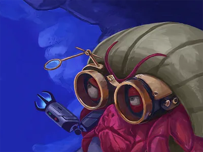 Hermit crab scientist crab drawing hermit illustration photoshop scientist studyflow