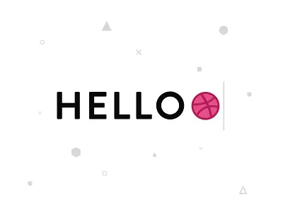 Hello Dribbble black clean design dribbble graphic grey hello minimal pink round square welcome
