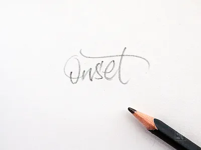 onset calligraphy handmade lettering pencil type typography