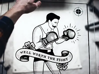 Boxer Gild boxer gilding glass gold leaf screen print sign traditional