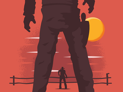 Herd Law beer cowboy design fight illustration label nebraska showdown