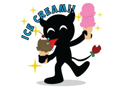 Ice Cream!! devil food ice cream sticker yum