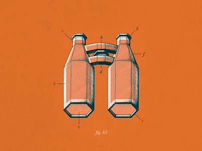 Beernoculars beer binoculars bottle branding diagram dots geometric illustration science stippling