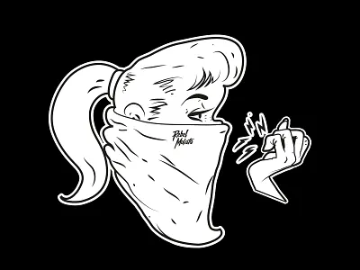 Lady Riot bandana illustration rebel tshirt