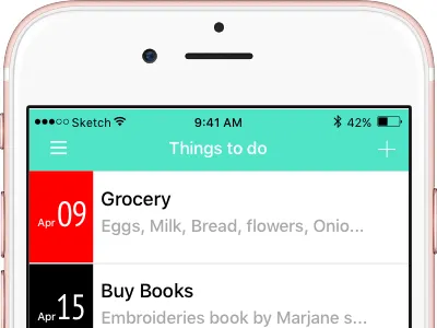 Things-To-do app closeup app iphone lists mobile tasks todo ui