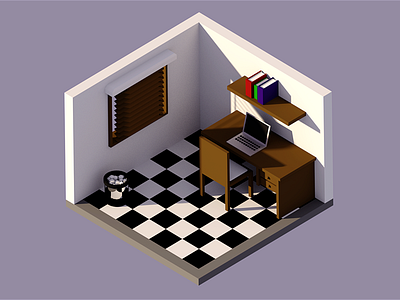 Low Poly Room blender lowpoly room