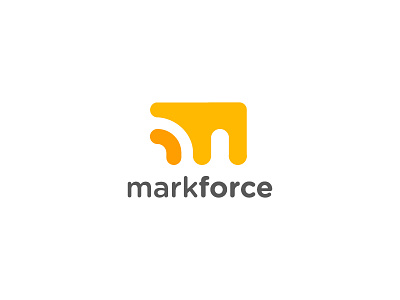 Markforce blend clean color design logo m minimalist new simple wave yellow young