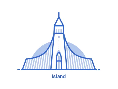 Island design icon illustartion trip Ísland