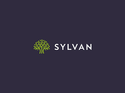 Sylvan branch green icon leaf logo mark simple sylvan tree