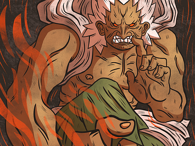 Oni akuma art capcom illustration street fighter video games