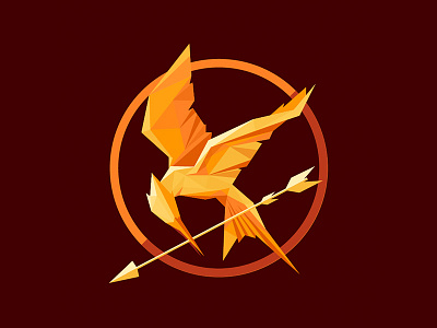 Hunger Game LowPolyArt fanart hungergames katniss lowpoly lowpolyart mockingjay pin token