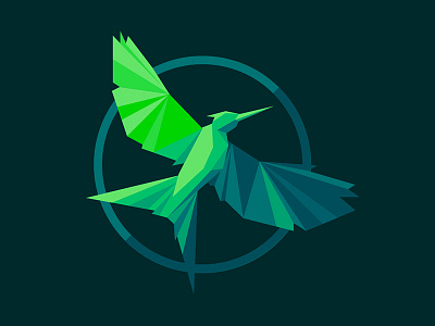 The Hunger Games Mockingjay LowPolyArt bird blue fanart green hungergames katniss lowpolyart mockingjay polygons shapes teal