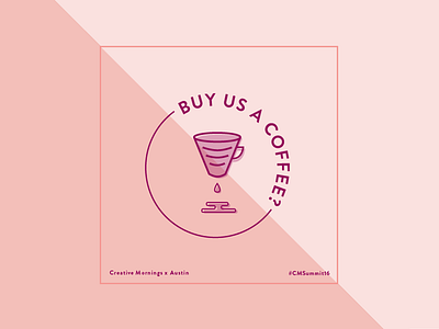 Creative Mornings Kickstarter badge coffee color creative mornings fun icon illustration line vector