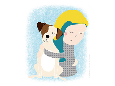 vanessa & Inni cute digital digital illustration dog girl happy illustration love photoshop portrait