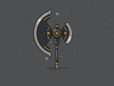 Unholy Axe axe flat illustration line simple texture unholy weapon work