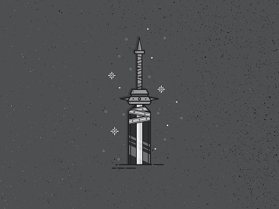 Unholy Sword flat illustration line simple sword unholy weapon work