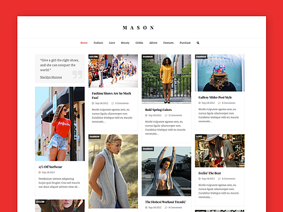 Mason - Total WordPress Theme Demo blog clean grid magazine masonry news templates theme themes wordpress