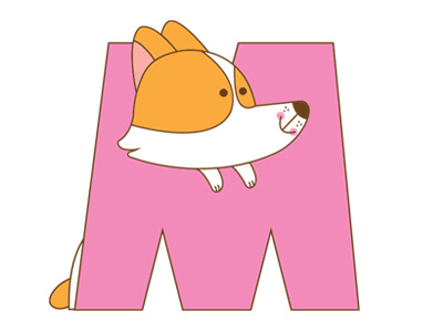 M dog alphabet 36daysoftype alfabeto alphabet dogs letters puppies type vectors