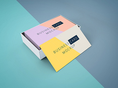 Freebie - Business Cards Mockup business business card card colorful free freebie mockup modern perspective presentation psd showcase